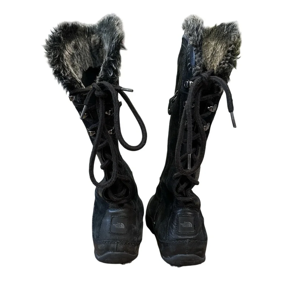 The North Face Janey Black Suede Waterproof Snow Winter Boots Primaloft Womens 8